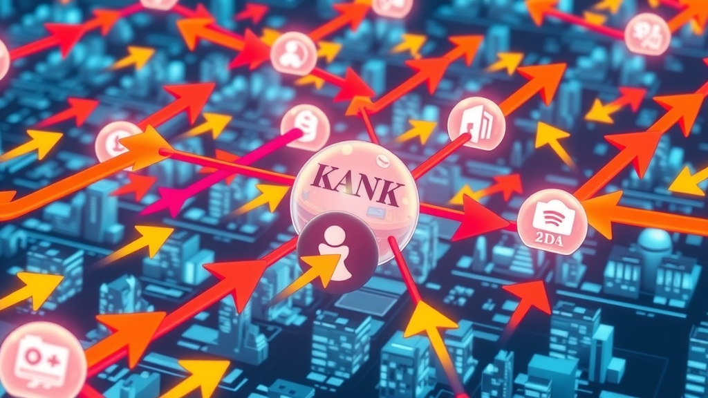 Animated backlink network connecting local websites for small business SEO authority building