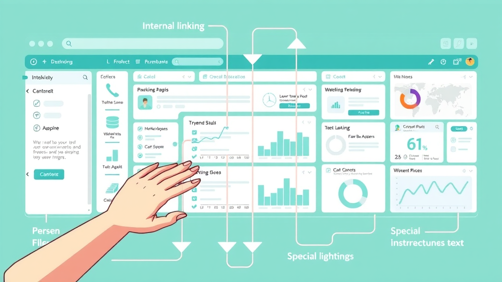 Website wireframe showing internal linking structure for small business SEO