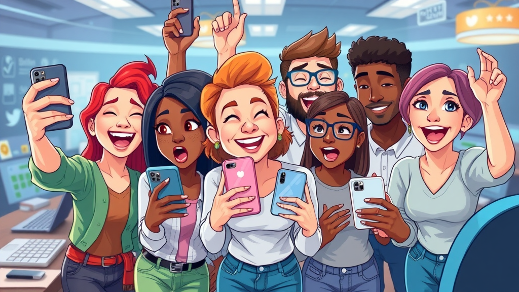 diverse group creating social media content, user-generated campaigns, customer engagement strategies