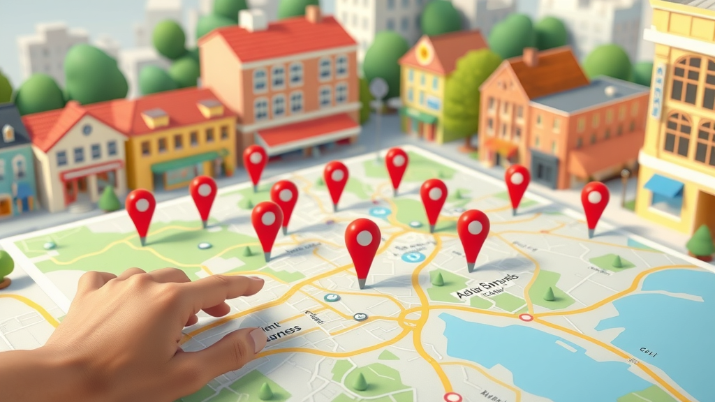Animated local search map with accurate business listings showing NAP citations for seo tips
